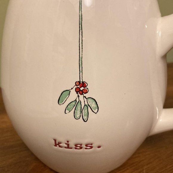 Rae Dunn Mistletoe "KISS" CERAMIC Mug - Picture 2 of 11